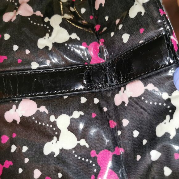 Jesus Diamante Poodle Print Hime Gyaru Gal Style Large Black Tote Bag Rare Y2K - Picture 11 of 12